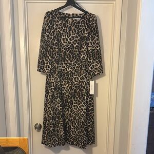 Calvin Klein Leopard Print Midi Dress size 16w